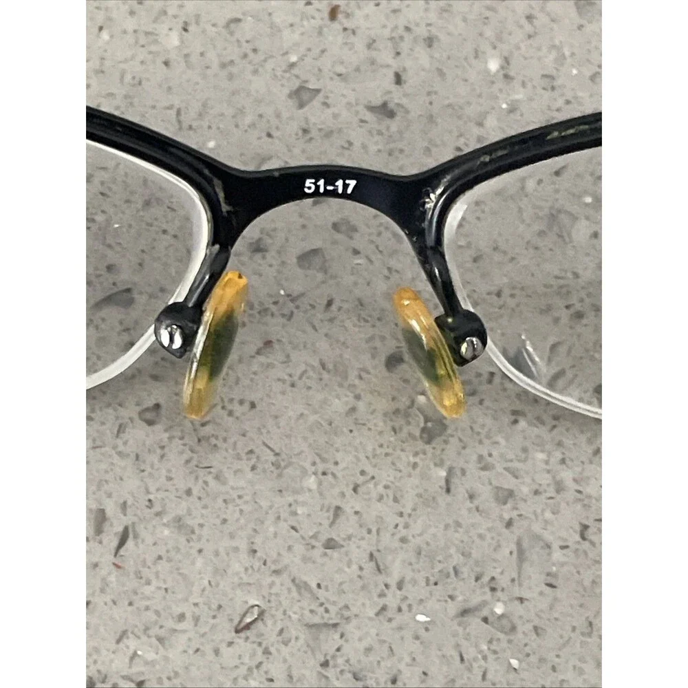 CHELSEA MORGAN Eyeglasses Frames ONLY Aqua Zebra Stripe HALF RIM 51-17-135